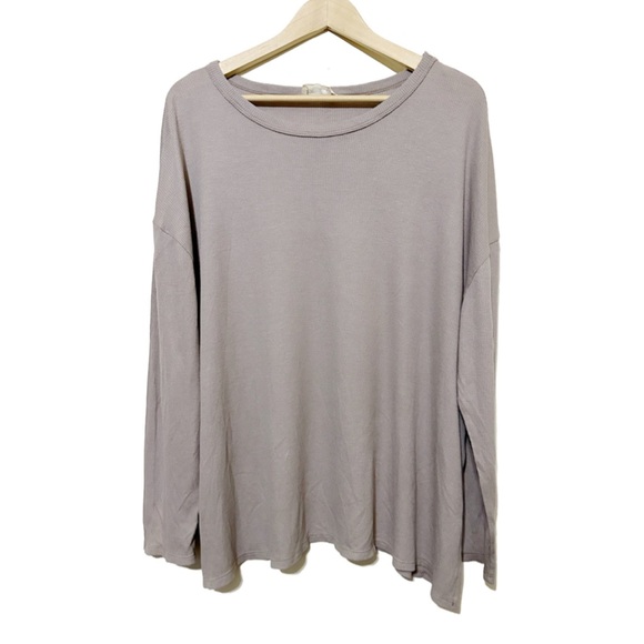 Hopely Oversized Tan Waffle Knit Women’s Top - Size Large - Picture 2 of 6